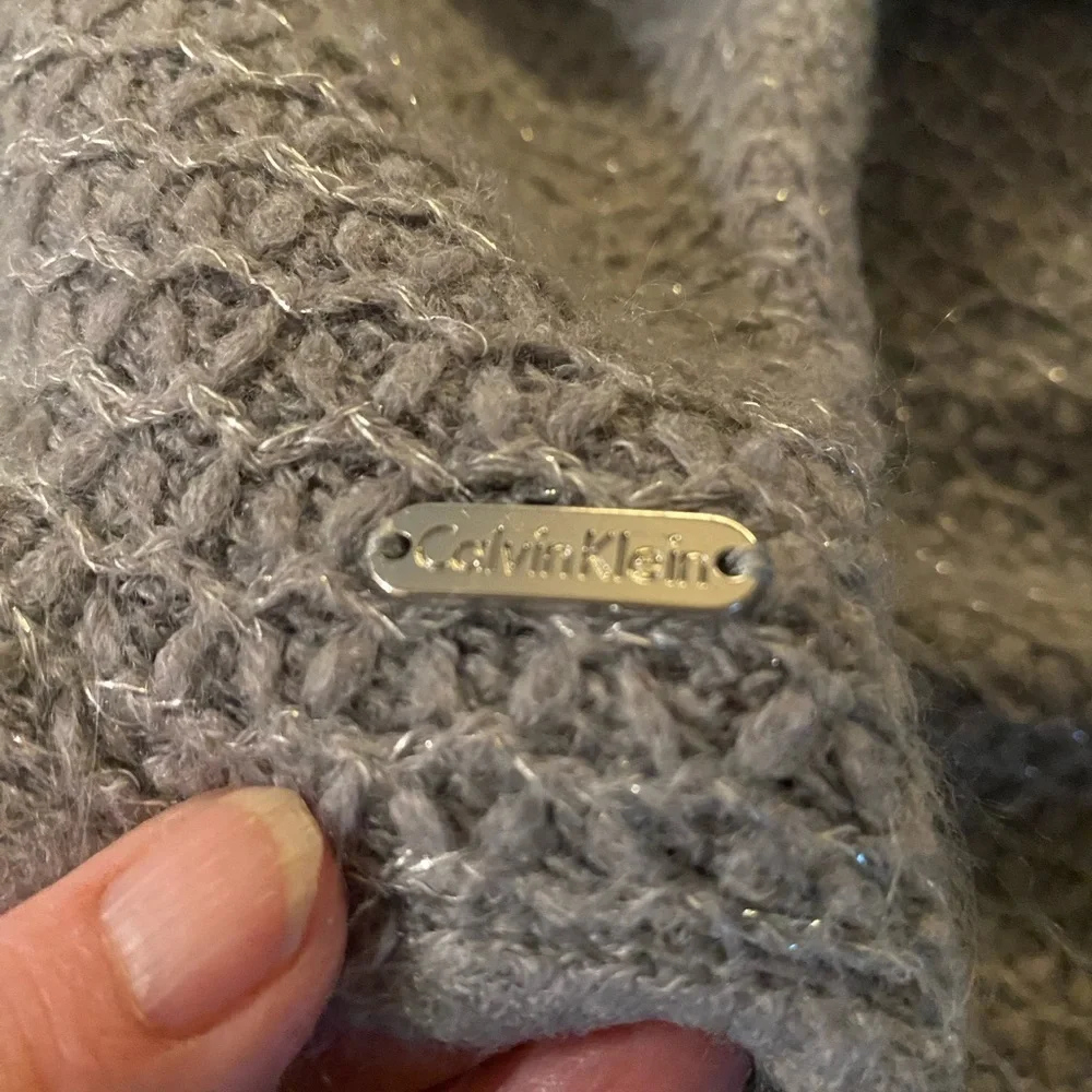 Calvin Klein Gray Knit Infinity Scarf